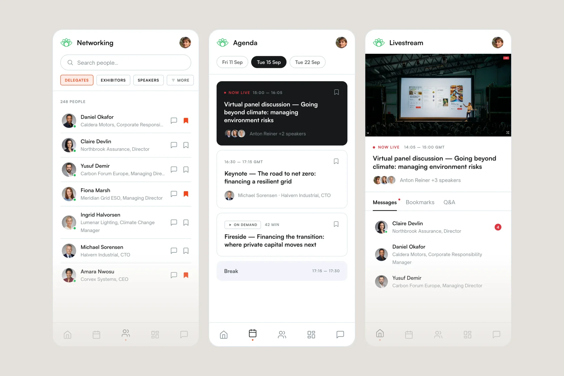 Three CAVE Mobile screens 